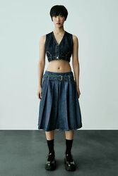 Джинсова спідниця зі складками Zara - M