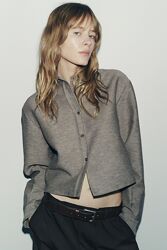 Укорочена сорочка з бавовни і льону Zara - S, M, L