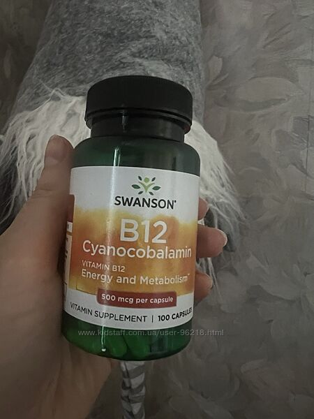 Swanson, вітамін B12, 500 мг, 100 капсул 