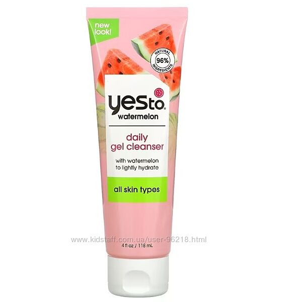 Yes to, watermelon, daily gel cleanser, 4 fl oz 118 ml