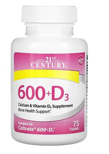21st Century, 600D3, добавка з кальцієм і вітаміном D3, 75 таблеток 