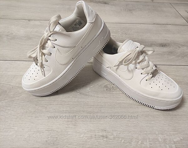 Женские кроссовки Nike Air Force White Sage AF 1  высокая подошва 37-37,5