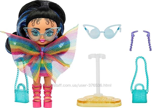 Кукла Barbie Extra Mini Minis Rainbow Dress барби минис мини