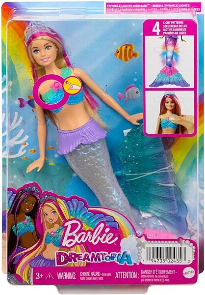 Кукла Barbie русалочка Дримтопия Dreamtopia Sparkle Light Mermaid светится