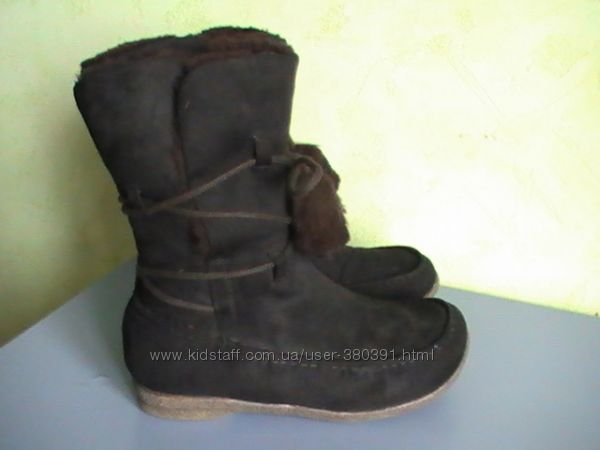 Сапоги деми-зима, р. 37, замш