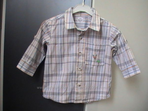 Рубашка H&M для мальчика, р. 74, хлопок