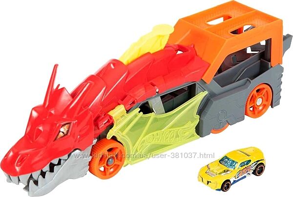 Автовоз Хот Вилс Пасть Дракона Hot Wheels City Dragon Launch Transporter