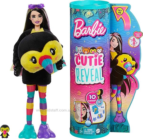 Кукла Барби Тукан Barbie Cutie Reveal Jungle Series Toucan Plush Costume