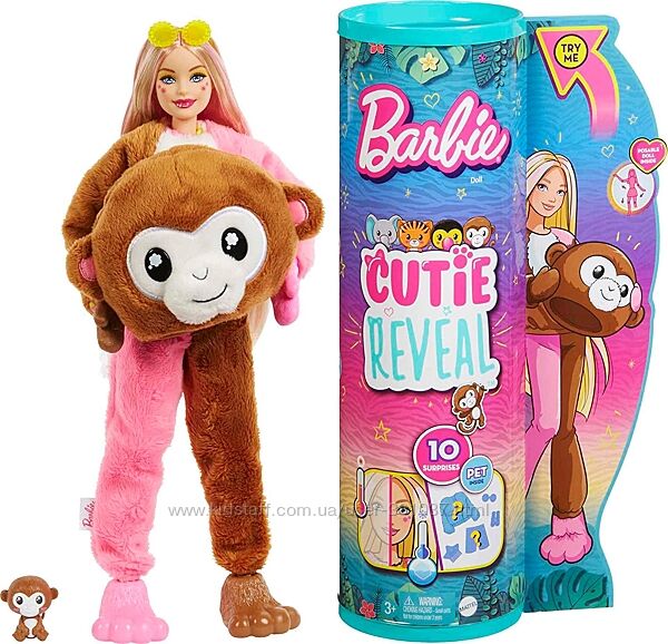 Кукла Барби Обезьянка Barbie Cutie Reveal Jungle Series Monkey Plush 