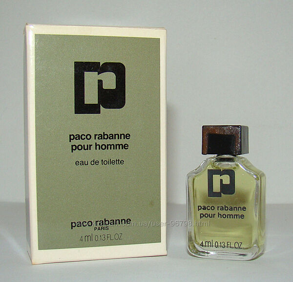 Мініатюра Paco Rabanne Pour Homme Paco Rabanne 4мл. Оригінал. Вінтаж.