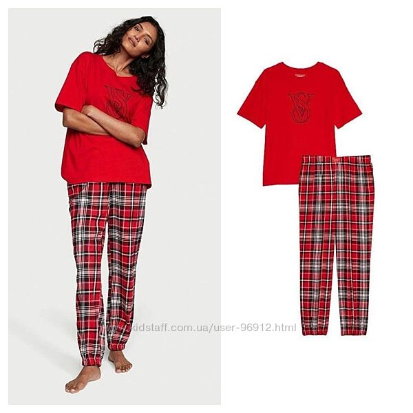 Пижама Victorias Secret Flannel Tee-Jama Set р. S