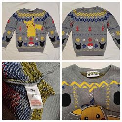 Зимовий светр Pikachu Pokmon, на зр.140-150см, 10-12років, в стані нового