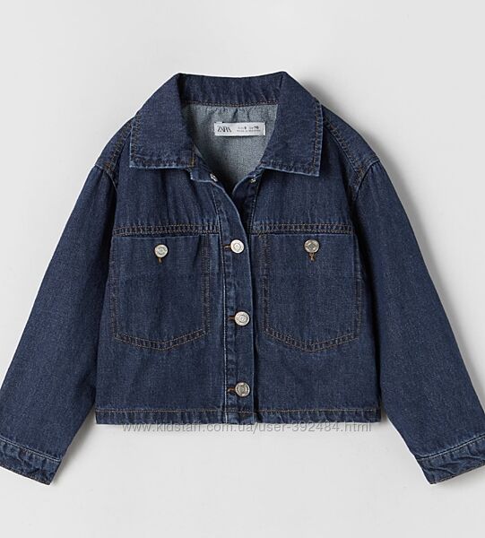 Джинсова куртка сорочка укорочена для дівчинки від Zara 