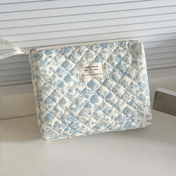 Синяя косметички, органайзер с цветочным принтом Begonia