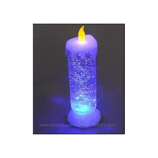 Декоративная cвеча лампа со снегом Romantic Candle H-86