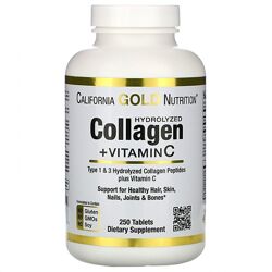 California Gold Nutrition коллаген с витамином С, 250 таблеток