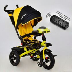 . Детский трехколесный велосипед Best Trike 6088 желтый пульт, поворот, 