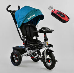 Детский трехколесный велосипед Best Trike 6088 бирюзовый пульт, поворот