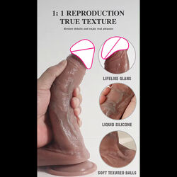 Фаллоимитатор на присоске ALFA Dick Liquid Silicone
