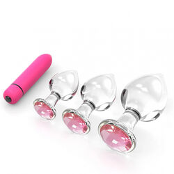 Анальная пробка стеклянная Glass Jewerly S size