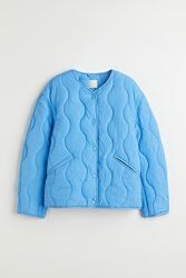 Блакитна демісезонна стьобана куртка h&m l, xl, xxl як zara, cos