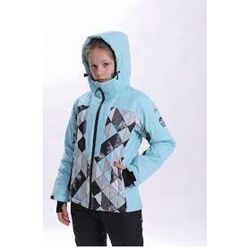 Куртка стильная с геометричсеким рисунком, зимняя, водонепроницаемая, лыжна