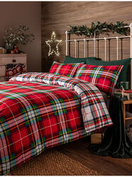 Комплект двухстороннего полуторного постельного белья George из фланели