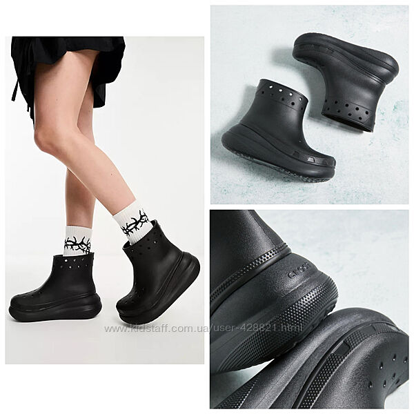 Жіночі дощові чоботи Crocs Crush Rain Boot. Оригінал. Нові. W7, W8