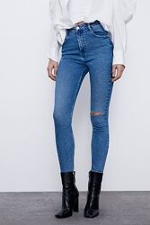 s р джинси вузькі стрейч з розрізами zara