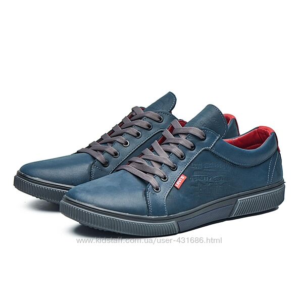 Чоловічі якісні шкіряні кеди Levis model-х50 чорні, сині, коричневі