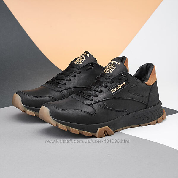 Чоловічі теплі зимові черевики з натуральної шкіри Reebok model-R1