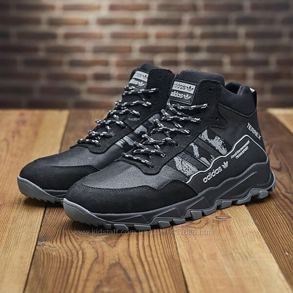 Чоловічі теплі зимові черевики з натуральної шкіри Adidas model-A1