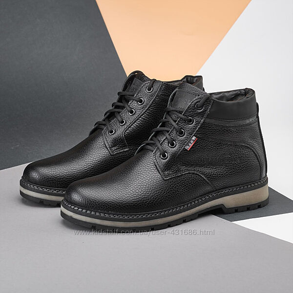 Чоловічі теплі зимові стильні черевики з натуральної шкіри model-823