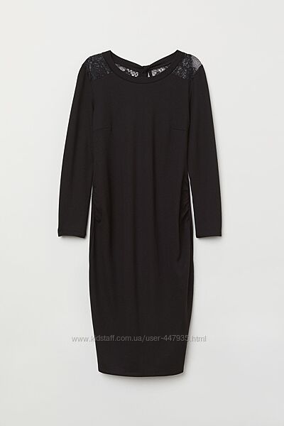 Элегантное черное платье для беременных H&M MAMA, M