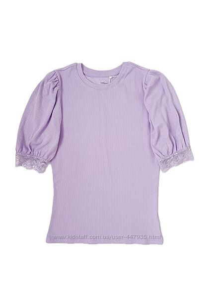 Бузковий топ Name It з мереживом для дівчинки 13-14 років, 158-164 см