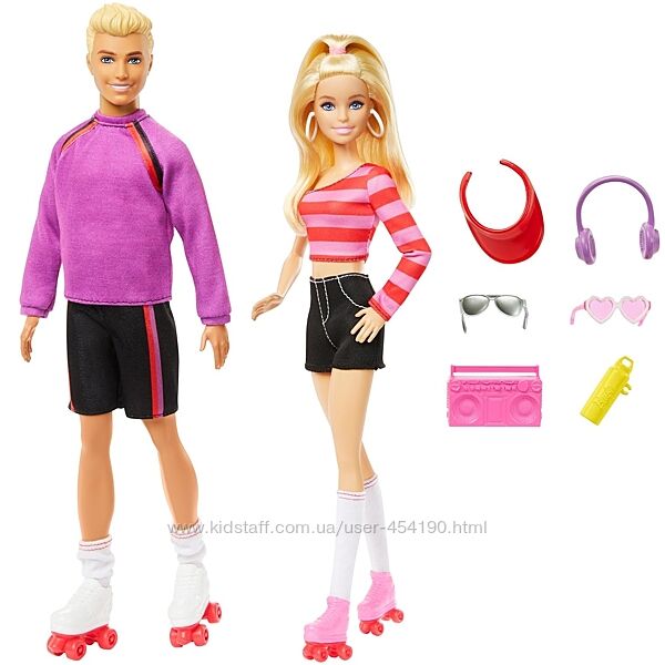 Набор кукол Барби и Кен На роликах Barbie and Ken Fashionistas Set HXK90