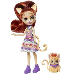 Кукла Enchantimals рыжая кошка Тарла с питомцем HHB91