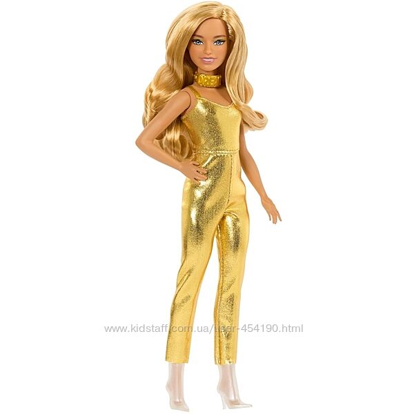 Кукла Барби Модница в золотистом комбинезоне Barbie Fashionistas 222 HRH19