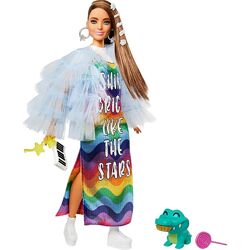 Кукла Барби Экстра в радужном платье Barbie Extra GYJ78