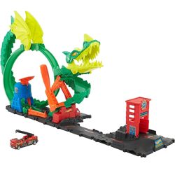 Автотрек Хот Вилс Атака огненного дракона Hot Wheels HDP03