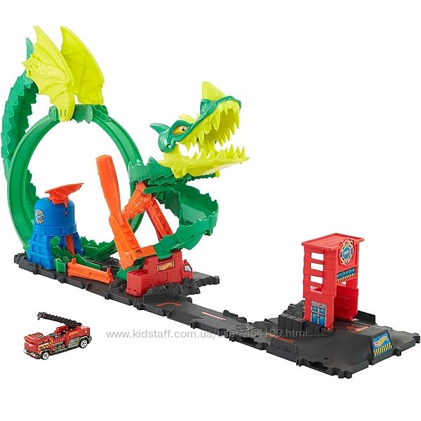 Автотрек Хот Вилс Атака огненного дракона Hot Wheels HDP03