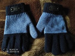 Перчатки зимние двойные на 9-13 лет