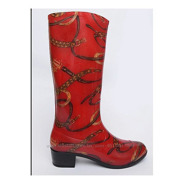 Чоботи гумові високі жіночі червоні Let´s Shop р.38