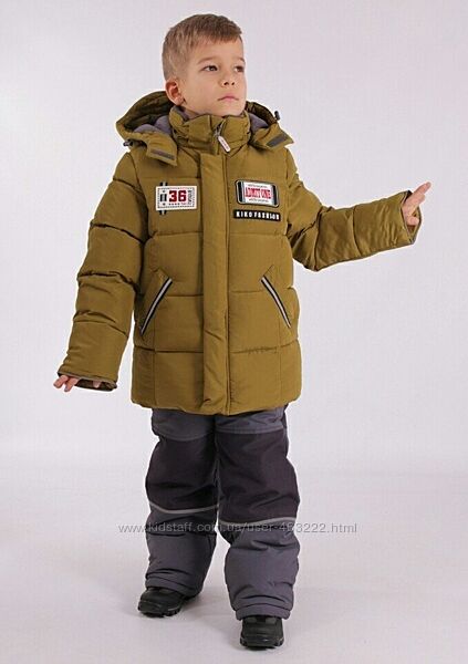 Зимовий костюм , курта напівкомбінезон Кіко для хлопчика 104,110 Kiko 4606