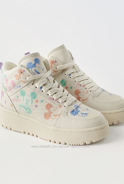Кросівки ZARA снікерси кеди високі Disney Мікі Маус купити нові люкс 36 39
