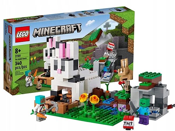 Конструктор LEGO Minecraft Кроличе Ранчо 340 деталей 21181