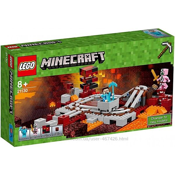 Конструктор  Lego Minecraft Подземная железная дорога 21130