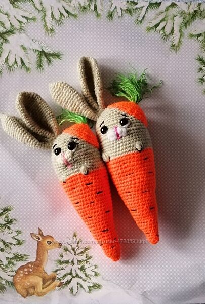 Морквяний Зай. Іграшка ручної роботи