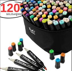 Набір маркерів скетч 120 кольорів Touch  для малювання, в чорному корпусі