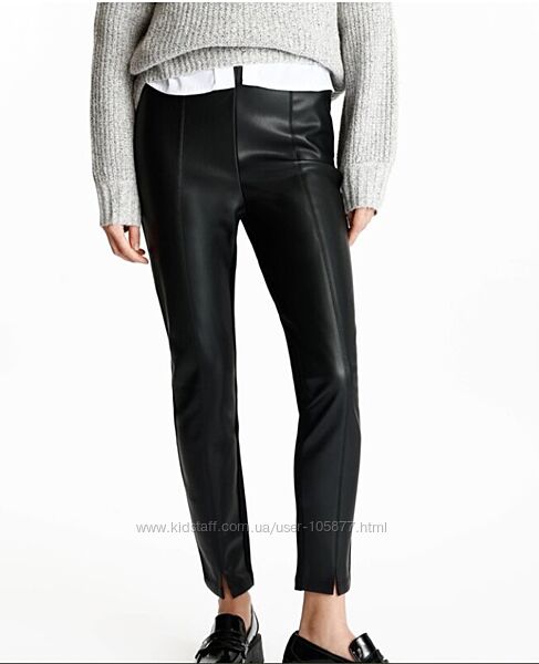 Стильные женские брюки lefties с кожзамом размер М